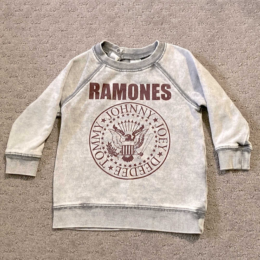 H&M gray Ramones baby sweatshirt, 9-12M.